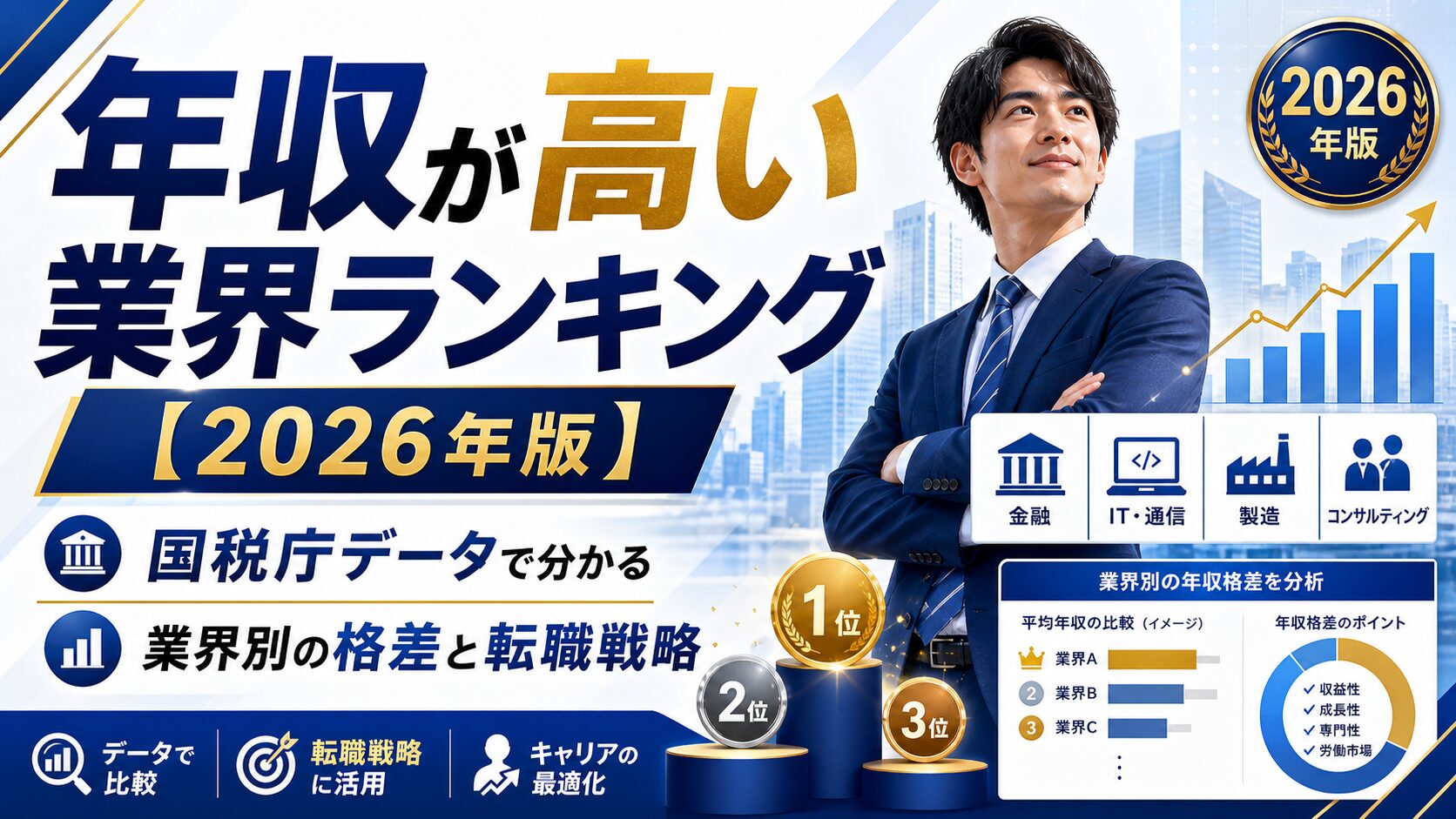 年収が高い業界ランキング【2026年版】｜国税庁データで分かる業界別の格差と転職戦略